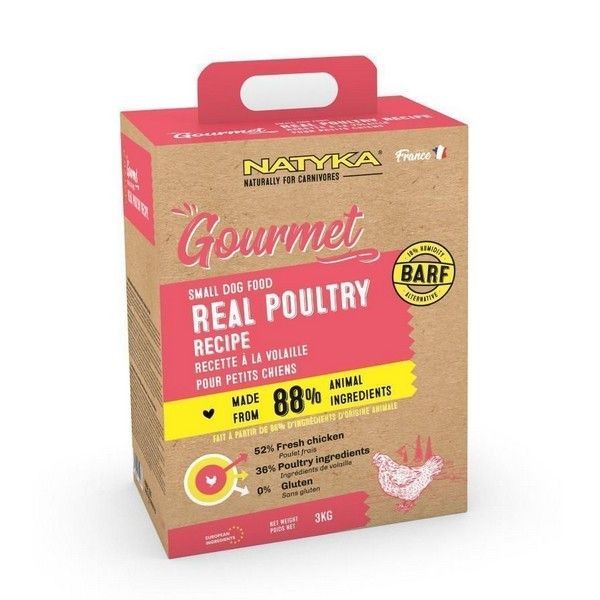 Корм для собак малых пород NATYKA Gourmet DOG Adult Small Dogs Poultry с Птицей 3кг