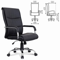 Кресло офисное Brabix Space Ex-508, экокожа, хром, черное, 530860