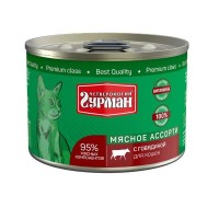 Консервы для кошек ЧЕТВЕРОНОГИЙ ГУРМАН Мясное ассорти Говядина 190 г