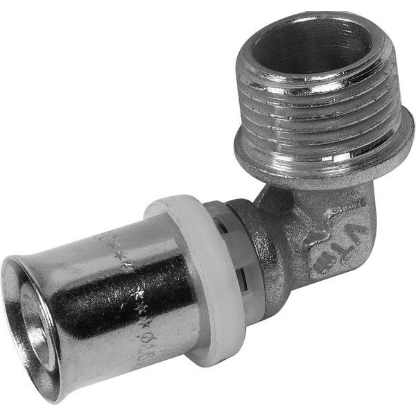 Угол пресс Valtec, наружная резьба, 16х1/2 "34; мм, никелированная латунь VTm.253.N.001604