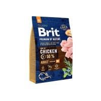 Сухой корм для взрослых собак средних пород BRIT Premium by Nature Adult M Курица 3 кг