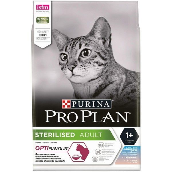 Сухой корм для кошек Pro Plan® треска и форель, 3 кг