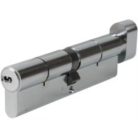 Цилиндр Abus KD6N Z55/K55, 55x55 мм, ключ/вертушка, цвет никель