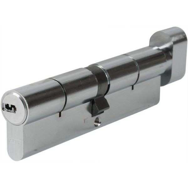 Цилиндр Abus KD6N Z55/K55, 55x55 мм, ключ/вертушка, цвет никель