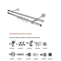 Карниз двухрядный EVOLI 53930 240 см. Хром, Нержавеющая сталь