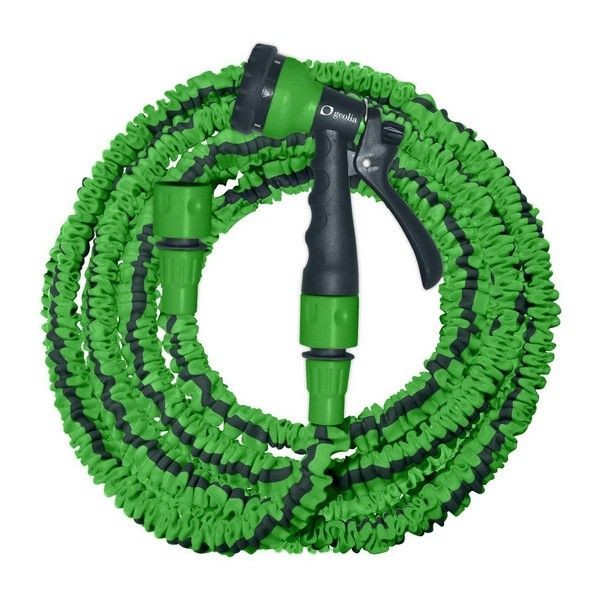 Шланг растягивающийся с пистолетом Geolia Compact o10 мм 15 м, резина