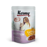 Влажный корм для котят до 1 года, беременных и кормящих кошек KARMY KITTEN Курица в желе 80 г