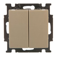 Выключатель встраиваемый ABB Basic 55 2 клавиши, цвет бежевый