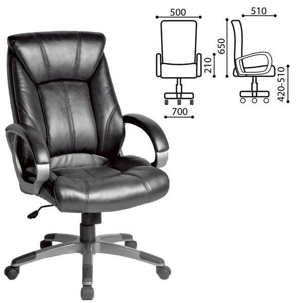 Кресло офисное Brabix Maestro Ex-506, экокожа, черное, 530877