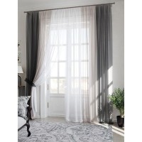 Тюль Томдом Милури TD-206683-290 см серо-черный
