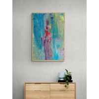 Плакат "34;Просто Постер "34; Абстрактная голубая краска 60x90 в раме 630049350311