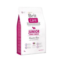 Сухой корм для щенков крупных пород склонных к аллергии BRIT Care Junior Large Breed Ягненок Рис 3 кг