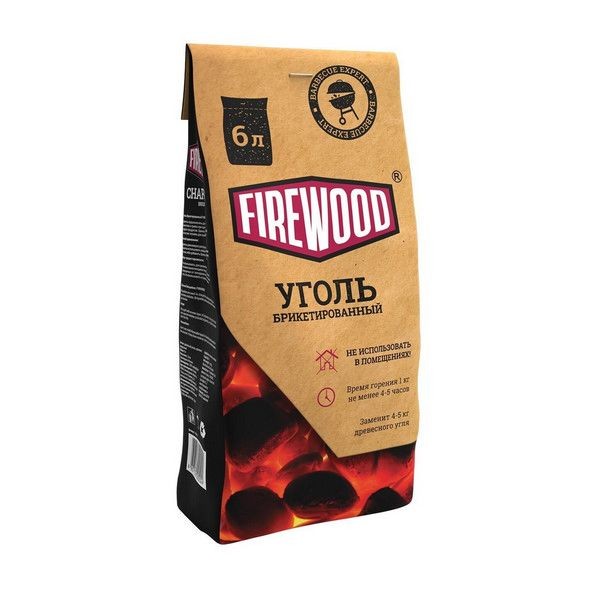 Уголь брикетированный Fire Wood 6 л
