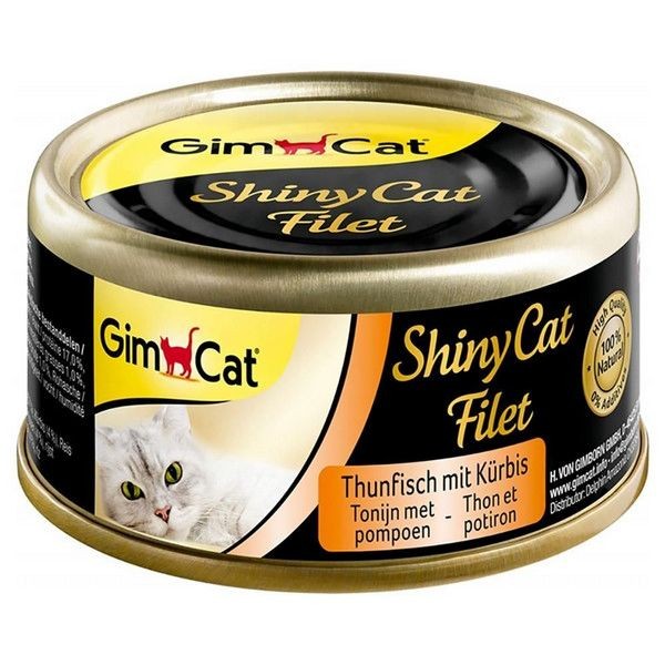 GIM CAT Шани Кэт Филет консервы для кошек Цыпленок с крабом 70гр.