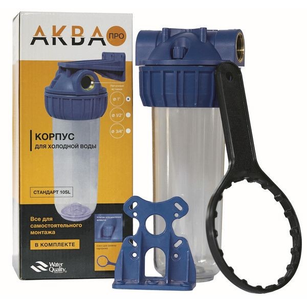 Магистральный корпус прозрачный Аква Про 10SL 3/4 "34;