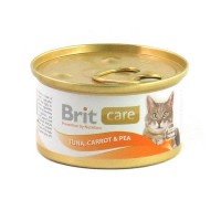 Влажный корм для кошек BRIT Care Тунец Морковь Горошек 80 г
