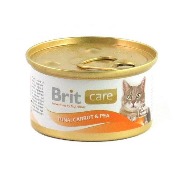 Влажный корм для кошек BRIT Care Тунец Морковь Горошек 80 г