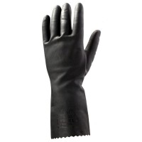 Перчатки латексные Jeta Safety химически стойкие с хлопковым напылением ,черныеJL711-XL (1пара)