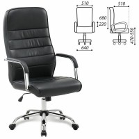 Кресло офисное Brabix Stark Ex-547, экокожа, хром, черное, 531948