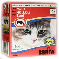 Влажный корм для кошек BOZITA Кусочки в соусе Говядина 370 г
