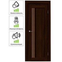Дверь межкомнатная Artens Дукато вертикальная глухая Hardflex цвет акация 60x200 см (с замком и петлями)