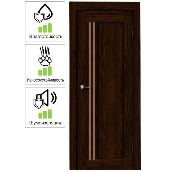 Дверь межкомнатная Artens Дукато вертикальная глухая Hardflex цвет акация 60x200 см (с замком и петлями)