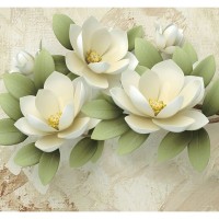 Фотообои «Веточка лотоса» 3D флизелиновые 300х270 см L12-959