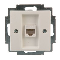 Розетка компьютерная встраиваемая ABB Basic 55 RJ45, цвет белый