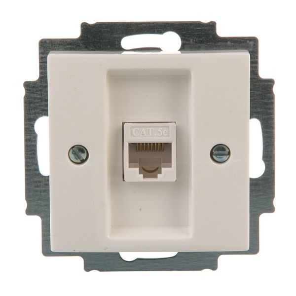 Розетка компьютерная встраиваемая ABB Basic 55 RJ45, цвет белый