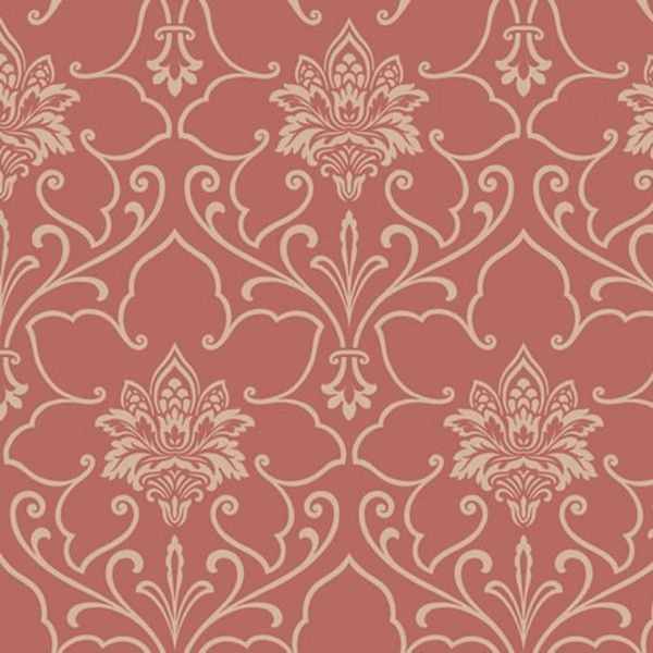 Обои бумажные York Wallcoverings Silver Leaf красные PM9223 0.68 м