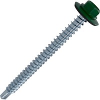 Саморезы кровельные Standers оцинкованные 4.8x51 мм RAL 6005 цвет зелёный, на вес