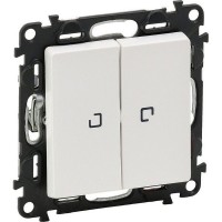 Выключатель встраиваемый Legrand Valena LIFE 2 клавиши с подсветкой, цвет белый