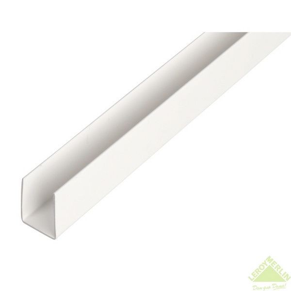 U-Профиль ПВХ 21x10x1x1000 мм, цвет белый