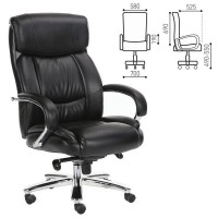Кресло офисное Brabix Premium Direct Ex-580, хром, рециклированная кожа, черное, 531824