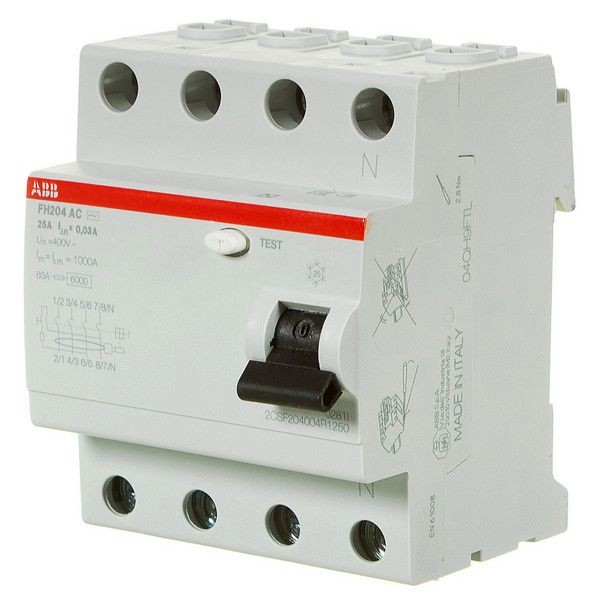 УЗО Abb 4 полюса 25 А, 2CSF204004R1250