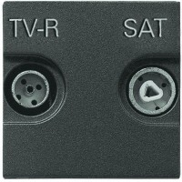 ТВ-SAT розетка встраиваемая ABB Zenit, цвет антрацит