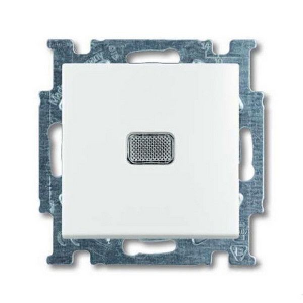 Выключатель встраиваемый ABB Basic 55 1 клавиша с подсветкой, цвет альпийский белый