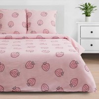 Комплект постельного белья евро Этель Pink strawberry 4710595, бязь