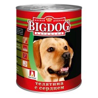Влажный корм для собак БигДог (BigDog), Телятина с сердцем, 850г