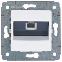Телефонная розетка встраиваемая Legrand Cariva RJ11, цвет белый
