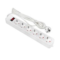 Сетевой фильтр 6*3м 10А/2,2 кВт с выкл. c/з ПВС 3х0,75 Блокбастер EKF PROxima