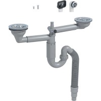 Сифон для мойки PREVEX P-loc PL2-D9CF5-SANT-01 двойной