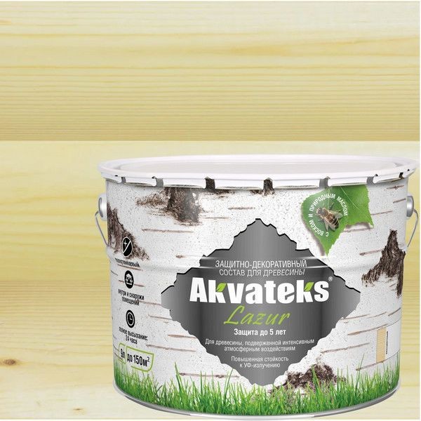 Антисептик Akvateks полуглянцевый прозрачный 9 л