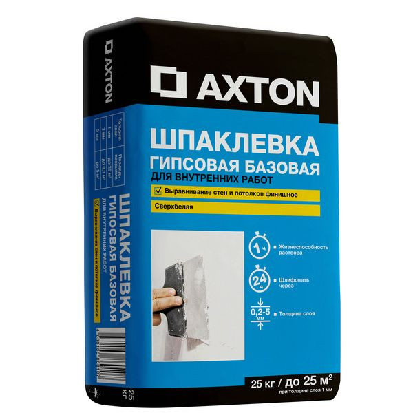 Шпаклёвка гипсовая базовая Axton 25 кг