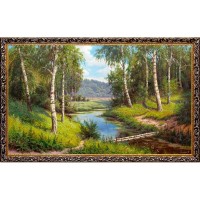 Картина на холсте Русская коллекция Мостик через речку, 68х108 см