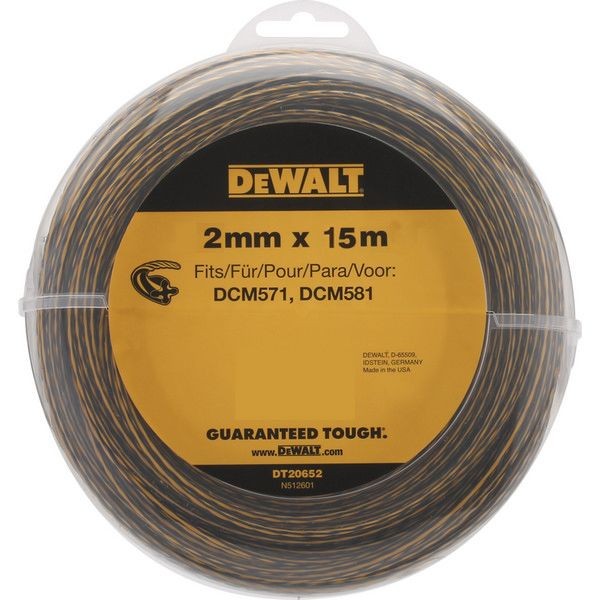 Леска для триммера Dewalt o2 мм 15 м витая