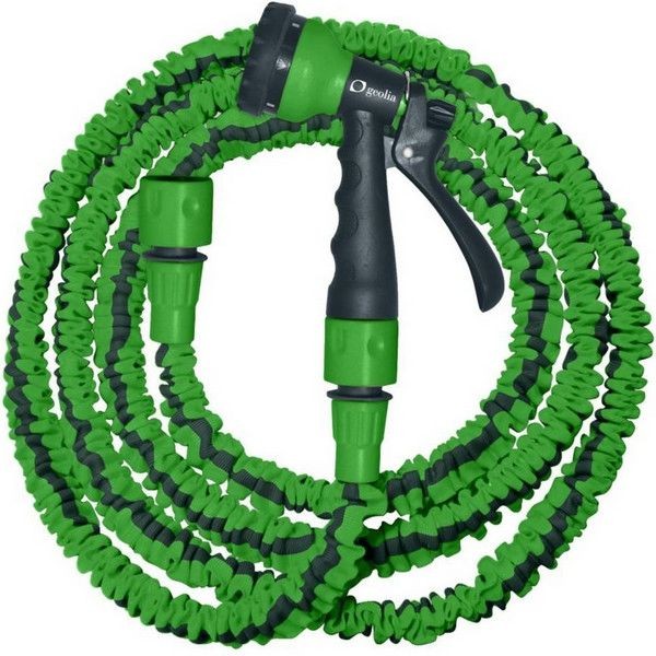 Шланг растягивающийся с пистолетом Geolia Compact o10 мм 25 м, резина