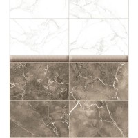 Комплект панелей ПВХ Темно-бежевый Мрамор 8 мм 2700х375 мм 2.025 м² 2 шт