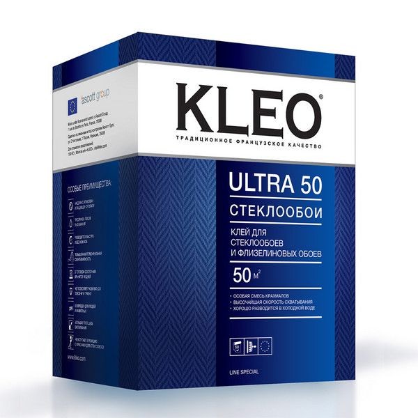 Клей для стекл. и флизелиновых обоев Kleo 070 ULTRA 50 wb 50 м²