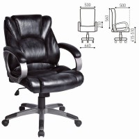 Кресло офисное Brabix Eldorado Ex-504, экокожа, черное, 530874